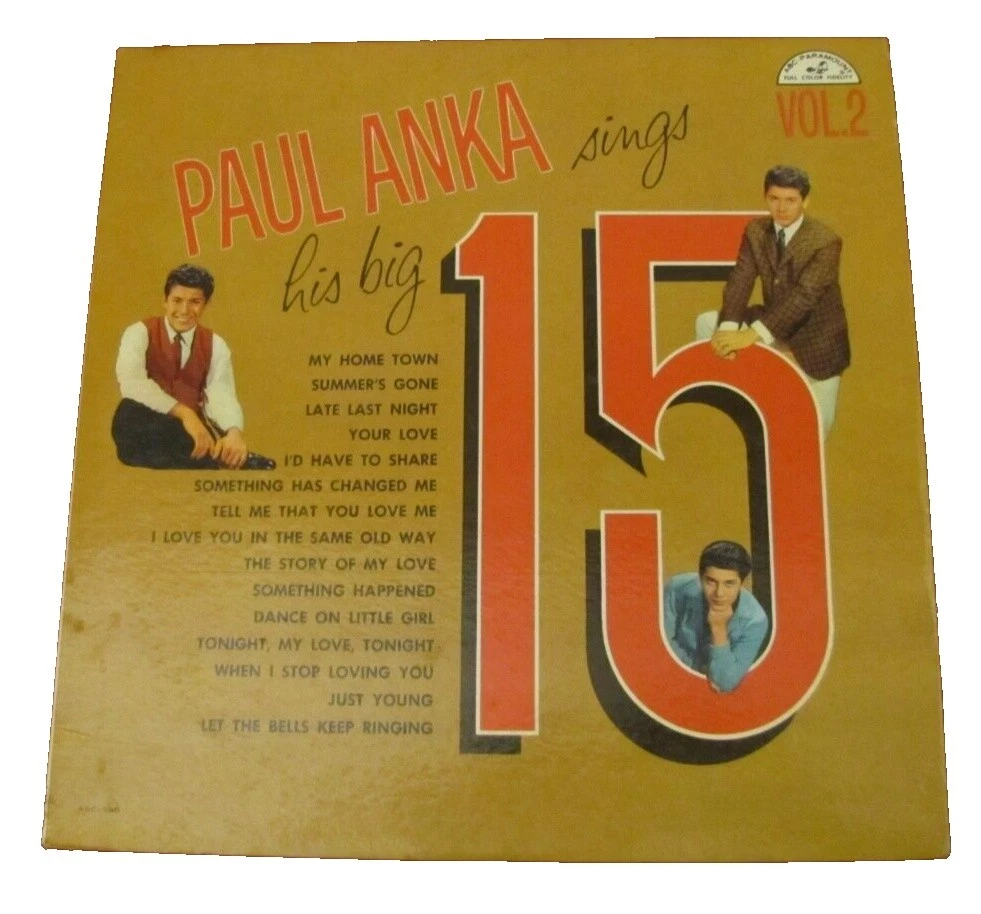 Paul Anka Excellent (EX) Grading 33 RPM Speed Vinyl Records