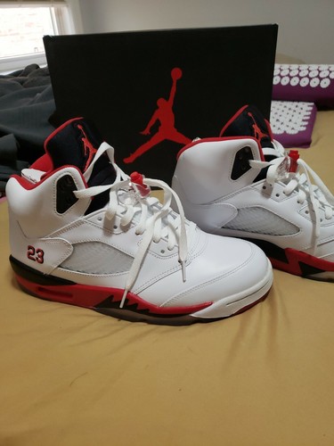 Nike Air Jordan 5 Retro WHITE FIRE RED 