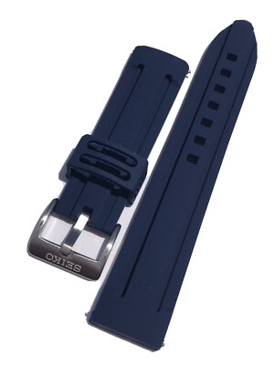 Bracelet Silicone Bleu Pour Montres Seiko SKX007, SKX009, 6309 - Largeur 22mm - Neuf