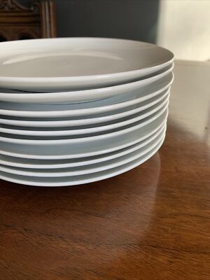 12pc Set 7.75 Solid White Catering Pack Coupe Salad/Dessert Porcelain EUC