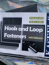 4X6 Inch Hook and Loop Fastener 10Sets, Heavy Duty Strips with Adhesive, Hook an