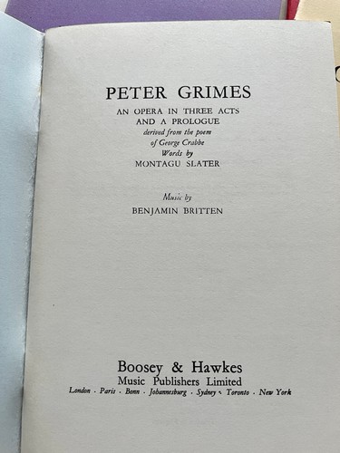 Opera libretti 4 X Britten;Noye's Fludde;Peter Grimes;Turn of the Screw;Gloriana - Foto 5 di 7