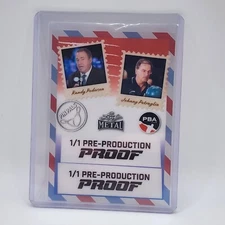Randy Pedersen Petraglia Pin Pals 2024 Leaf Bowling PBA 1/1 Clear R/W/B Proof