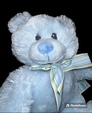 Russ My First Teddy Bear Blue Striped Bow 10" Plush Stuffed Lovey Baby Toy