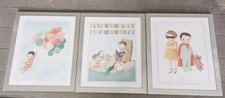 Set of 3 Dream World Framed Prints Superhero Kids Balloon Baby Storytime Nursery