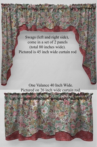 Rose Garden Country Valances and Swags - Picture 43 of 84