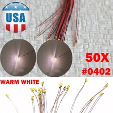 50pc Pre Wired Warm White  0402 SMD LEDs Lighting Kit Pre-soldered Micro LEDs