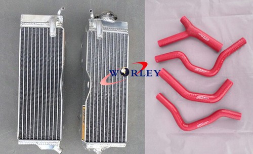 Aluminum Radiator $ Red hose For Honda CR500 CR500R CR 500 R 1985 1986 1987 1988 - Afbeelding 1 van 9