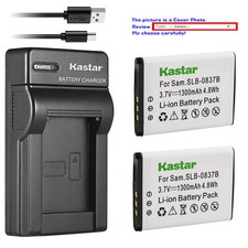 Kastar Battery Slim USB Charger for Samsung SLB-0837B SLB-0837 B Digimax SL201