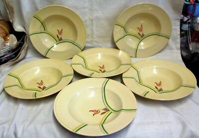6 10,25'' seltene Art Deco Royal Doulton ''Dubarry'' Suppenschalen A D5091 