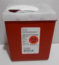 Lot of 4 New Kendall Sharps Needle Containers 2.2 Quart, 1522SA