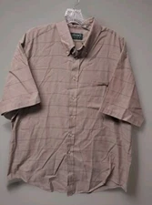 Vtg Hyde Park Button Up Short Sleeve Shirt Men's XL Made In USA