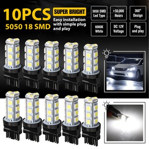 10-PCS-3157-3156-18SMD-Reverse-Brake-Stop-Turn-Tail-Back-Up-LED-Light-Bulb-White