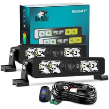 Nilight LED Light Bar 8inch 5LED 2PCS Single Row Spot LED Fog Light