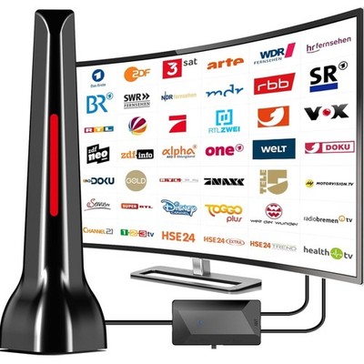 DVB-T2 Antenne HDTV Zimmerantenne mit Verstärker 36dBi 4K UHD