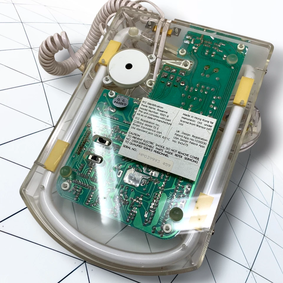 Teléfono vintage años 80 Roxanne NEON rosa intenso iluminado transparente 9221-8 en caja WOW Foto 4 de 4