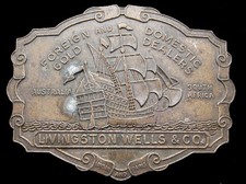 IG25160 VINTAGE 1970s  LIVINGSTON WELLS  CO SHIPPING  BUCKLE