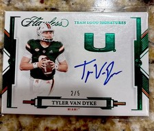2022 Panini Flawless Collegiate Logo Signatures Tyler Van Dyke Team Auto 2/5! 🔥
