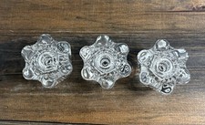 Set of 3 Vintage Clear Acrylic Faucet Handles Knobs Bath Sink Replacement
