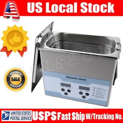 Commercial 3.2L Ultrasonic Cleaner Industry w/Timer Jewelry Ring Parts Glasses
