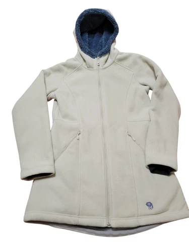 OFF WHITE Cappotto donna Mountain Hardwear S full zip pile scimmia foderato con cappuccio bianco sporco