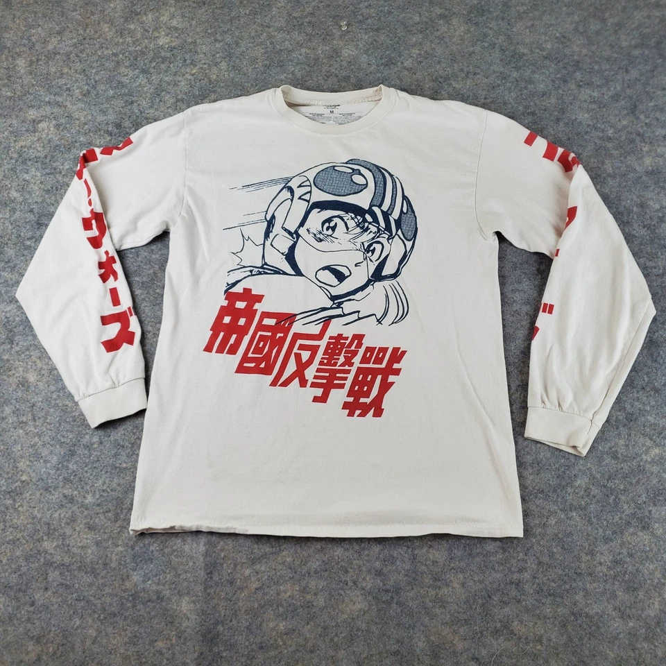 Camisa Speed Racer X Star Wars Para Hombre Mediana Blanca Cuello Redondo Manga Larga Japonesa Foto 2 de 4