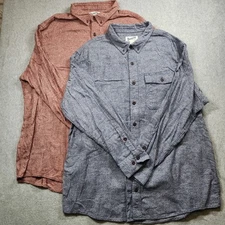 2 -Duluth Trading Co Shirt Men’s 2XLT Orange & Blue Kennesaw Relaxed Fit Flannel