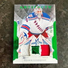 2011-12 Upper Deck Artifacts Jersey Patch Emerald Henrik Lundqvist /65 Rangers