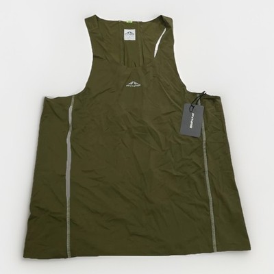 NEW PYNRS Humboldt Singlet Mens Olive Technical Running Race Tank Large