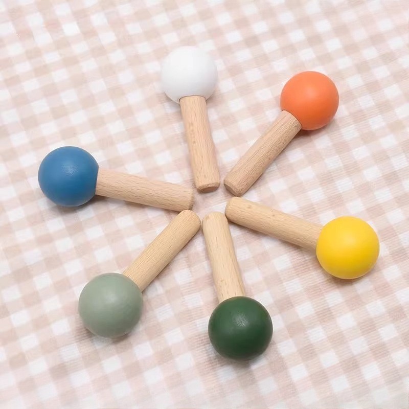 6pcs Multicolor Wood Sticks for Pegboard Accessory 15mm Hole Wall Hanging Stick