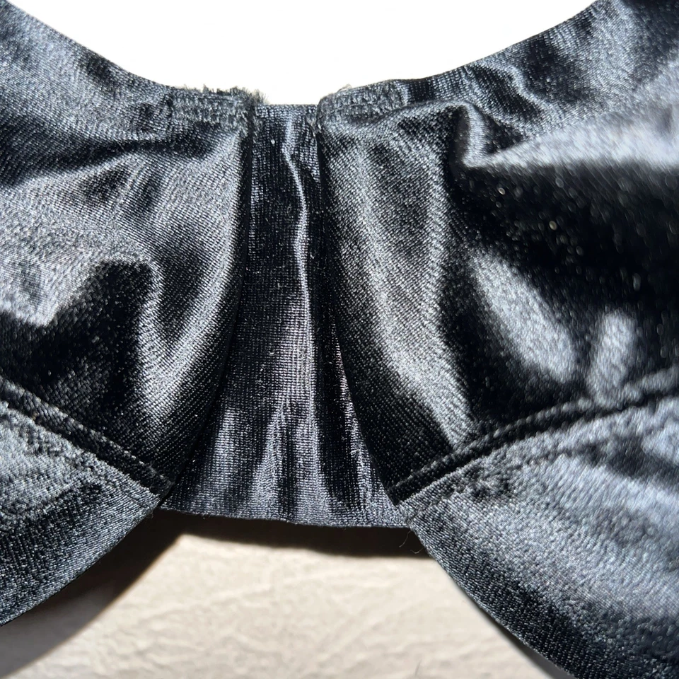 Sexy sujetador vintage delicado segunda piel satinado talla 38C negro con aros años 90 Foto 2 de 4