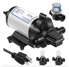 Dreyoo Water Pressure Diaphragm Pump Industrial 115V, Self Priming Pump 4 Gpm 45