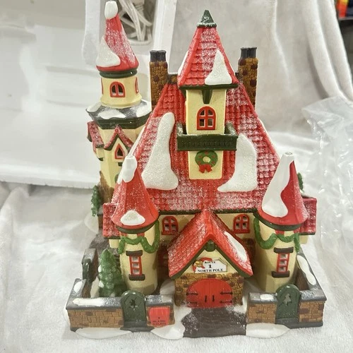 Department 56 Route 1 North Pole Home Of Mr & Mrs Claus W/Box North Pole Village