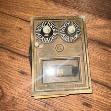 Antique Corbin Brass Post Office Box Double Combination Door 84 Damaged 