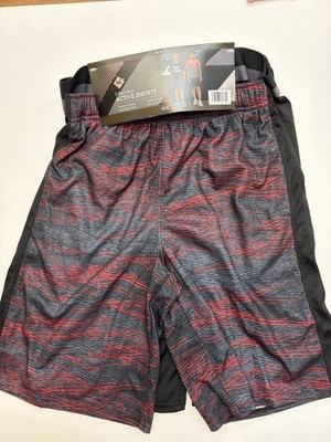 Member's Mark Boys Active Athletic Shorts 2 Pack NWT Black Red School Sports