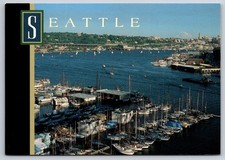 Postcard Seattle Washington Lake Union Rainier Maritime View USA Unposted