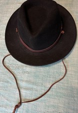 Dorfman Pacific 100 Wool Black Hat Size Large - RN 31905 Made In USA