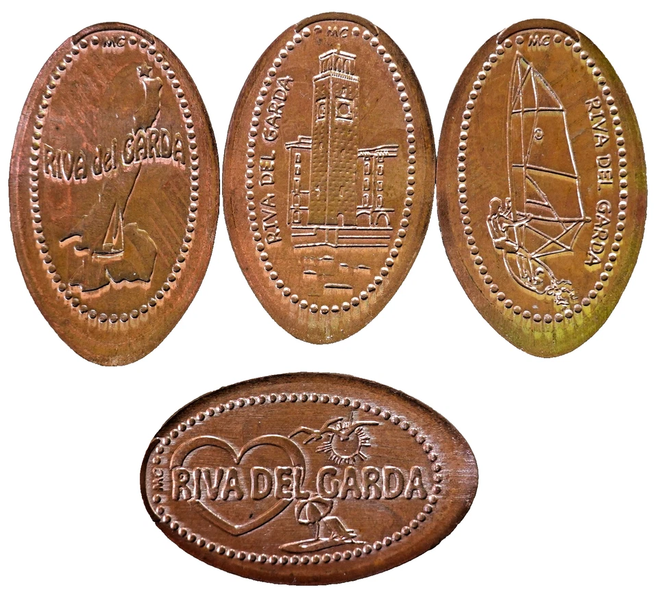 ITALIEN ● Riva del Garda -- Lago di Garda ● 4x Elongated Coins ● kompletter Satz - Bild 1 von 1