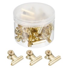 Pousser Broche Clips, 30 Paquet Métal Clip pour Bureau Planche, Doré