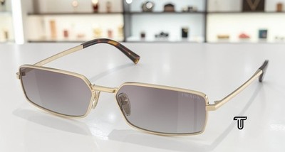 PRADA PR A60S ZVN30C Pale Gold Gradient Blue Mirror Silver 59mm Women Sunglasses