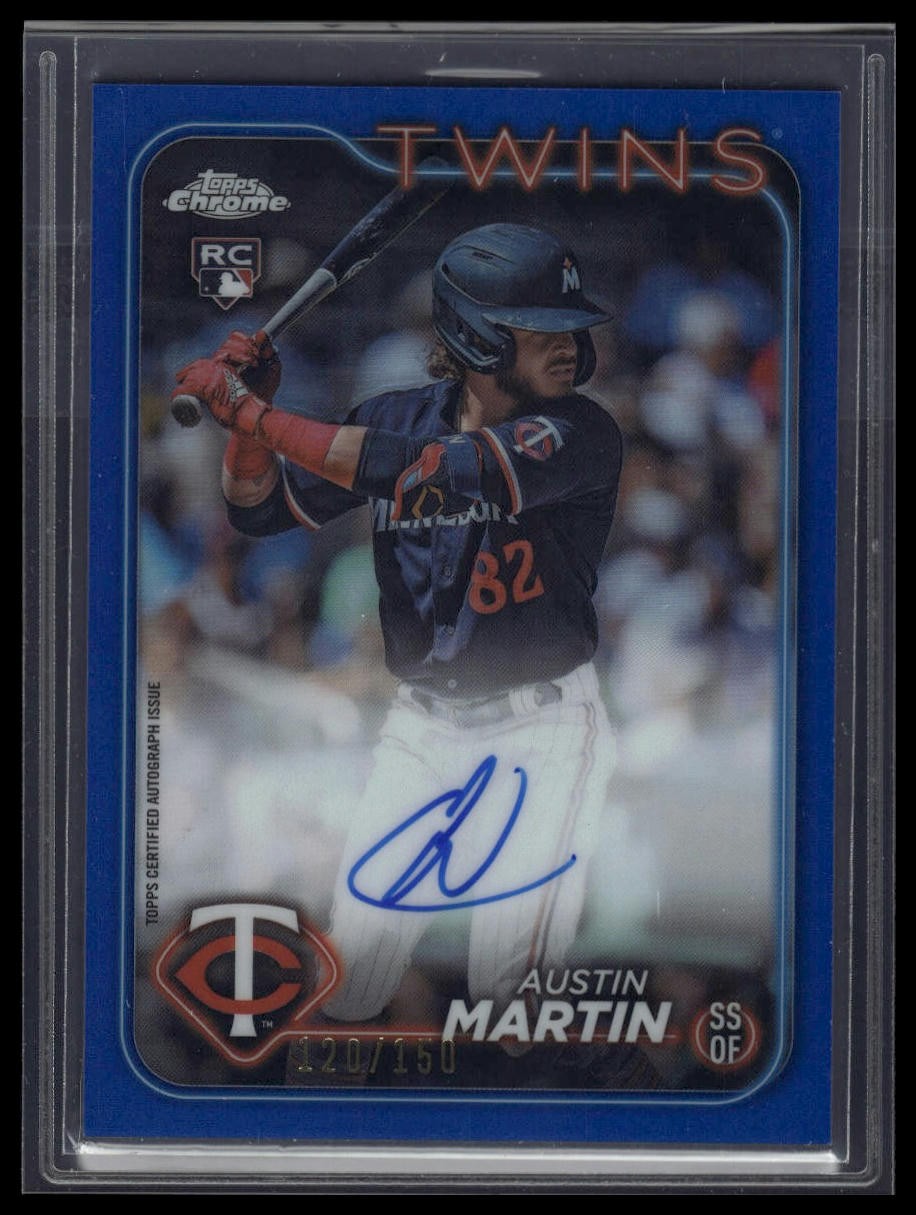 2024 Topps Chrome Update #RA-AM Austin Martin Autographs Blue Refractors #/150