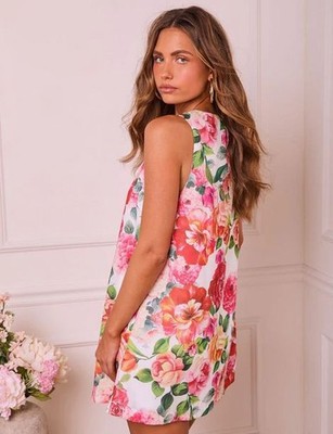 vici pink floral dress Morning Ease Belted Off The Shoulder Floral Maxi Dress  VICI