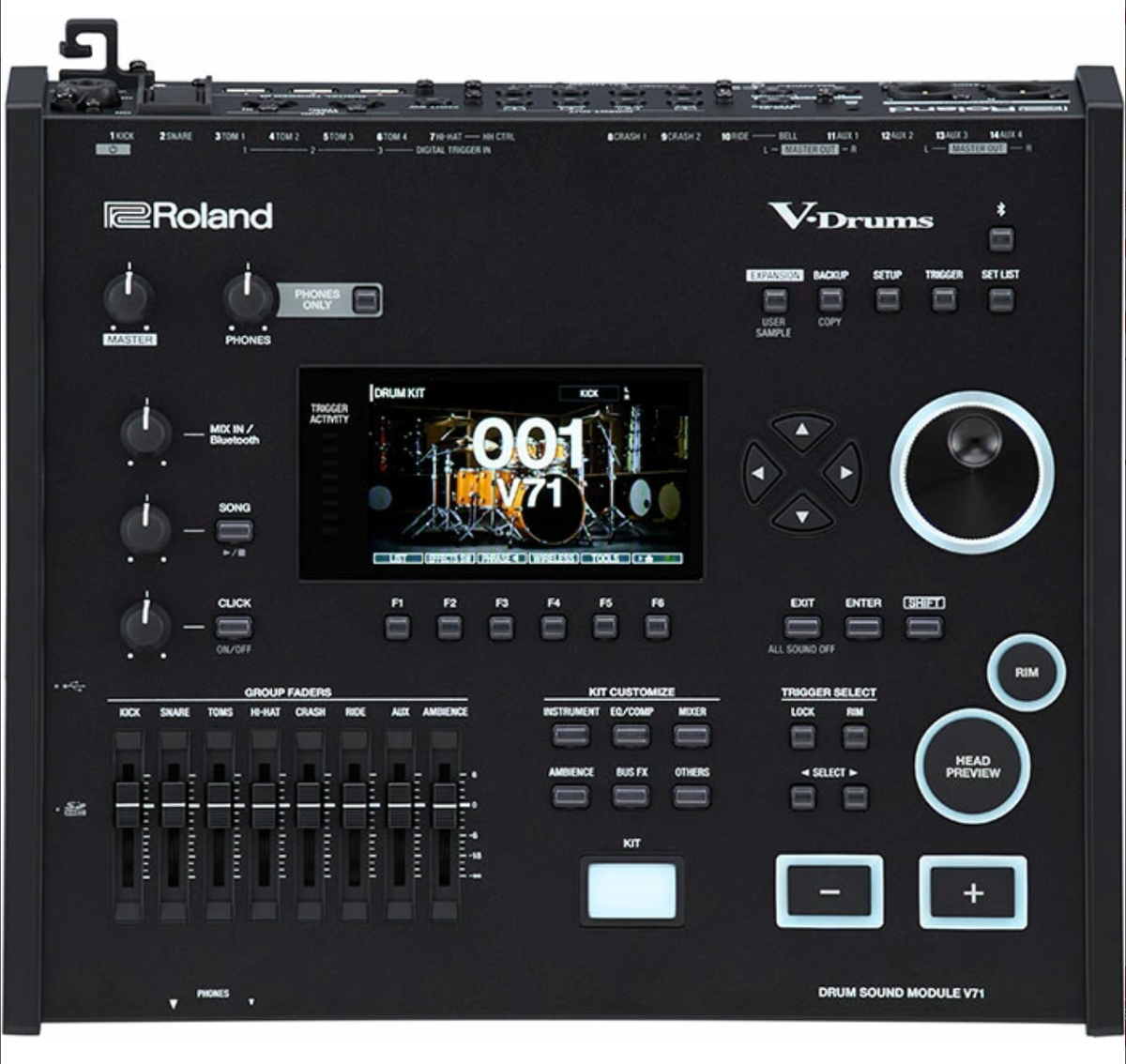 Roland V71 Digital V-Drums Module PD-14DSX CY-18DR VH-14D 4pc Set