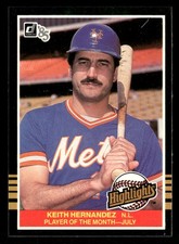 1985 Donruss Highlights #27 Keith Hernandez PLAYER OF THE MONTH [NM] [Base Set]
