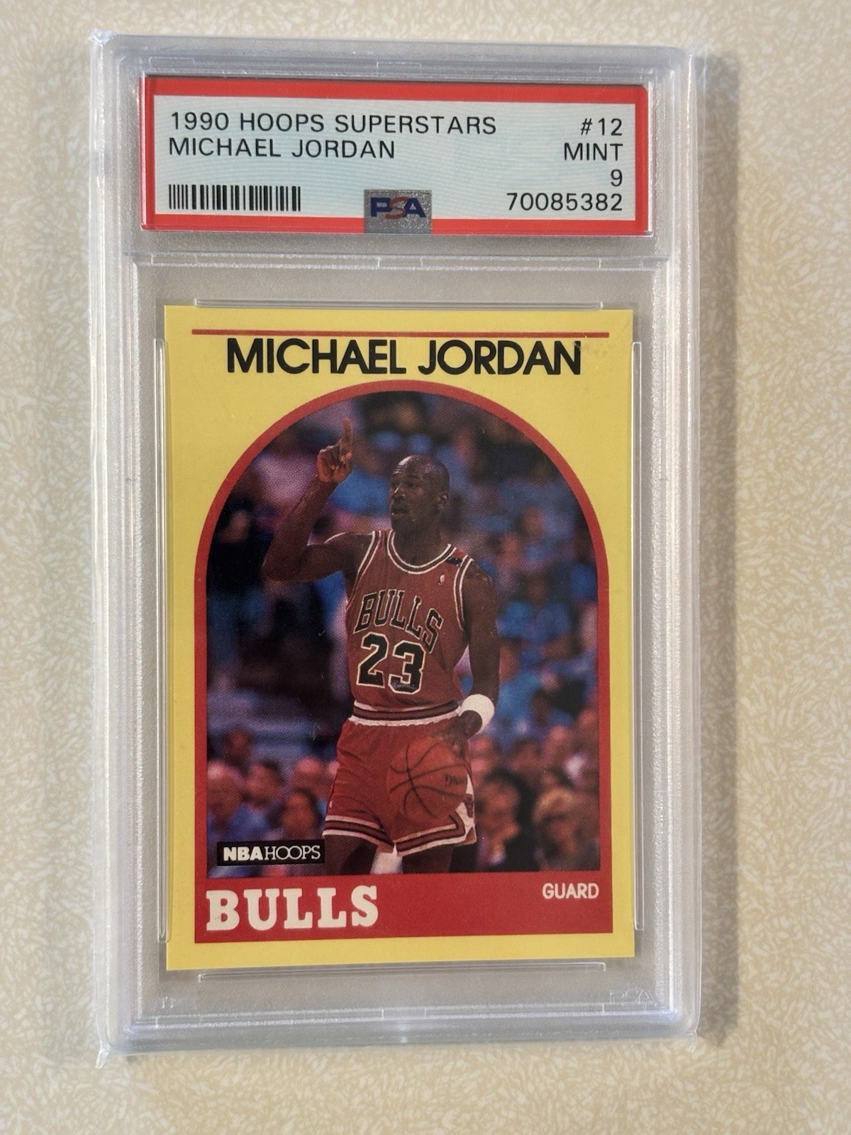 1990 Hoops Superstars MICHAEL JORDAN PSA 9 # 12 VERY RARE VINTAGE CARD π₯π₯π₯π₯ view 1