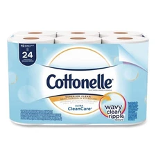 Cottonelle Clean Care Bath Tissue, 1-Ply, White, 170 Sheets/Roll, 24 Rolls/Pack