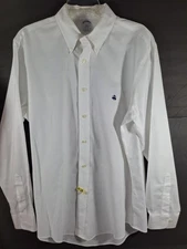 Brooks Brothers Regent 1818 Shirt Mens Large White Button Dwn Long Sleeve Supima