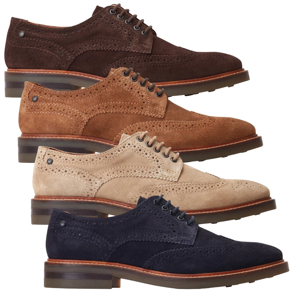 Base London Herren Hatfield Wildleder Brogue Schuhe Smart Freizeit Sommer Bequem - Bild 1 von 1