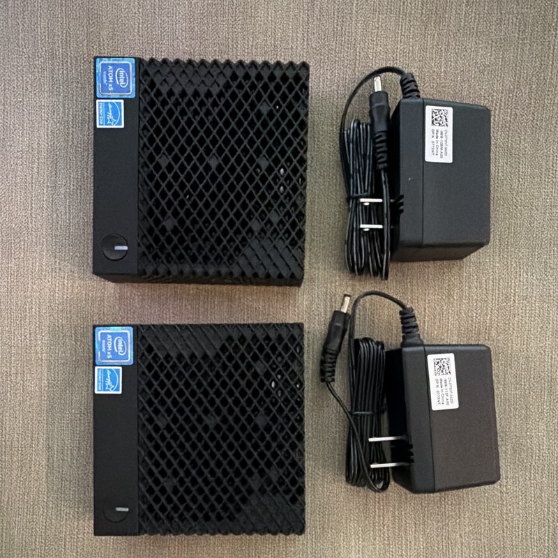 Dell Wyse 3040 Thin Client PCs Lot of 2 Intel Atom USB 2.0/3.0 w/ Adapters