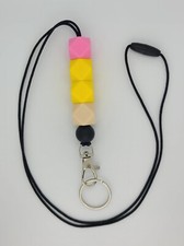 Pencil Hexagon Beaded Lanyard ID Badge Holder Teacher Lanyard